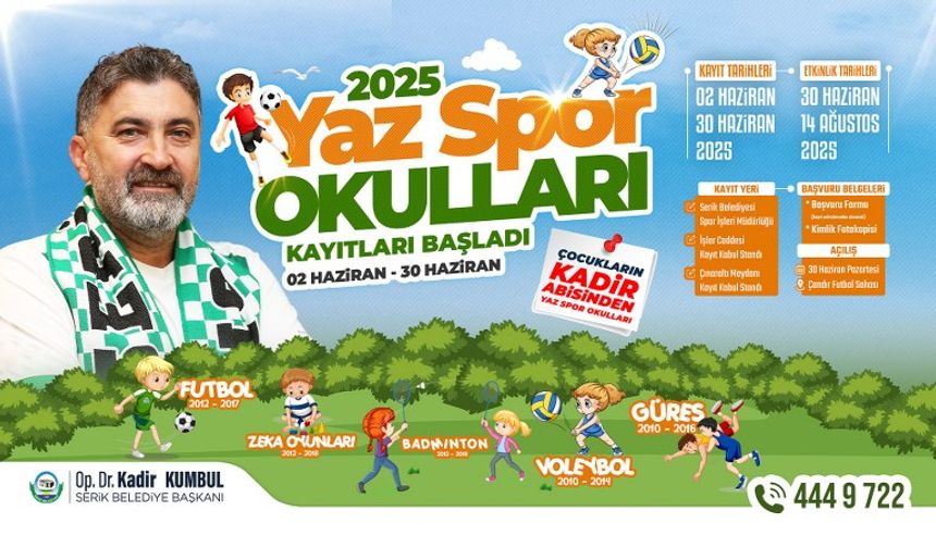 Yaz Spor Okulları Kayıtları Başladı