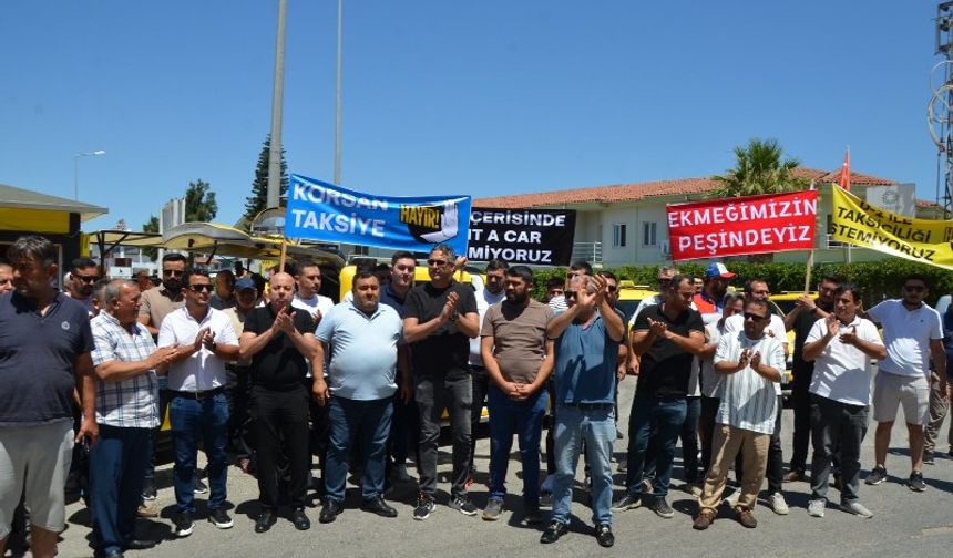 Belek'te Taksiciler Kontak Kapattı